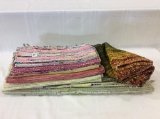 Lot of 8 Various Size Vintage Rag Rugs