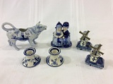 Lot of 6 Delft Blue & White Pieces Including