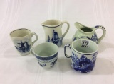 Lot of 5 Blue & White Delft Pieces Including 2-Sm.