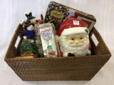 Basket w/ Christmas Collectibles