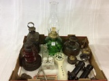 Group of Collectibles Including Kerosene Lamps,
