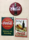 Lot of 3 Contemp. Cola Cola Signs