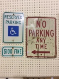 Lot of 3 Metal Signs-No Parking Anytime