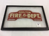 Milton Fire Dept. Tin License Plate Bracket