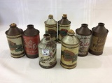 Lot of 8 Vintage Beer Bottle Tins