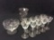 Lot of 11 Etched Glassware Pieces Including