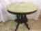 Oval Walnut Marble Top Parlor Table