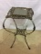 Ornate Metal Glass Top Fern Stand