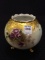 Three Footed Floral Painted Rose Bowl-