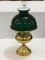 Brass Rayo Kerosene Lamp w/ Emerald Green