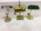 Lot of 3 Brass Desk Lamps-One w/ Green Shade