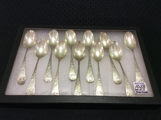 Lot of 11 Sterling Silver Teaspoons