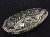 Cut Glass Floral Relish Dish