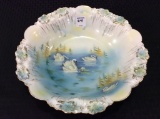 RS Prussia Swan Painted Bowl