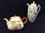 Lot of 2 Hand Painted Floral Pieces Including