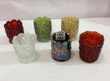 Set of 6 Various Glass Toothpick Holders