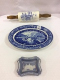 Lot of 3 Including Blue & White B&O RR Platter-