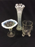 Lot of 3 Glassware Pieces Including White