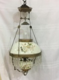 Hanging Victorian Lamp w/ Matching Painted