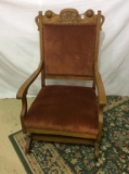 Oak Victorian Upholstered Platform Rocker