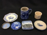 Lot of 7 Blue & White Collectibles