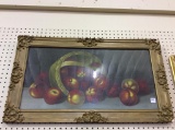 Antique Framed Basket of Apples Print