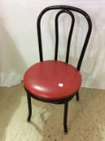 Black Metal Ice Cream Chair w/ Red Seat