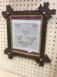 Antique Framed Stichery Sampler-1921