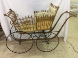 Lg. Vintage Wicker Baby Buggy
