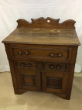 Antique Lift Top Dry Sink Style Commode Cabinet