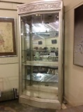 Very Tall 7 1/2 Foot Contemp. Glass Door Lighted