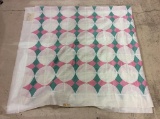 Vintage Quilt Top Only w/ Note Made in 1936