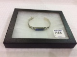 Ladies Sterling Silver Bracelet w/ Blue Stone