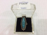 Ladies Sterling Silver & Turquoise Ring-Size 7