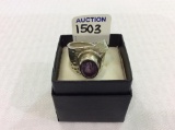 Ladies Sterling Silver Ring w/ Amethyst Stone