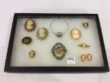 Collection of Costume Jewelry Cameo's