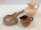 Lot of 3 Pottery Pieces Including Redwing