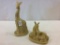 Lot of 2 Pottery Animal Figurines Bottom Marked