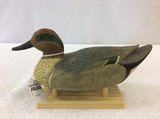 Green Wing Teal Carved by Andrew Turner Brown