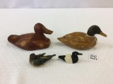 Lot of 4 Sm. & Miniature Decoys Including One by