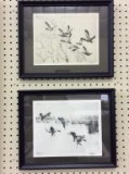 Lot of 2 Sm. Framed Reproduction Duck Prints by