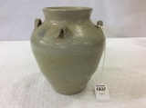 Unusual 4 Handled Stoneware Vase Bottom
