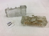 Lot of 2 Glass Candy Containers Including