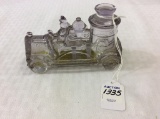 Glass Fire Engine Candy Container