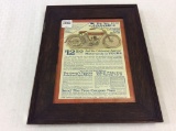 Framed Adv. Motorcycle 1913 Arrow Ad