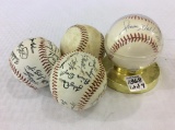 Lot of 4 Various Signed Baseballs
