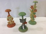 Lot of 3 Wood Cut Out Design Children's Hat Stands