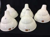 Lot of 5 White Enamelware Industrial Lamp