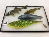 Lot of 4 Lg. Fish Including 2-Lg. Lures (6 1/2 &