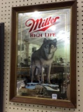 Framed Adv. Mirror-Miller High Life w/ Picture